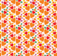 Seamless background from a hearts ornament, Fashionable modern wallpaper or textile