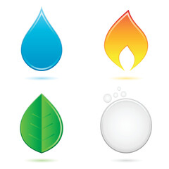 four elements of nature (water, fire, earth, air)