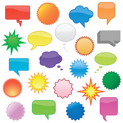 web 2.0 badges and comic bubbles