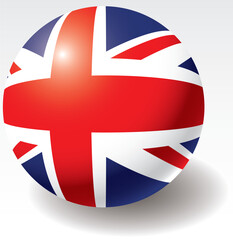 United Kingdom flag texture on ball. Design element. Vector illustration.