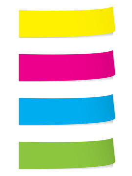 Bright post it note stickies with shadows.  Please check my portfolio for more stationery illustrations.