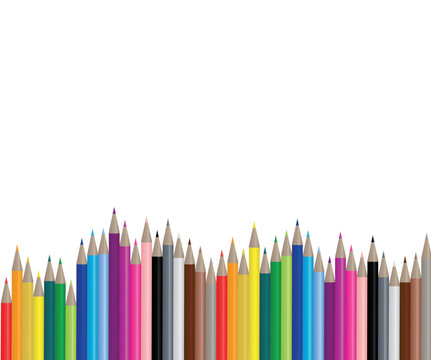 Color pencils in many different colors, handy to use because it's a vector image!