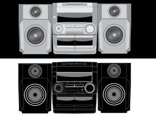 Vector isolated image of boom box.