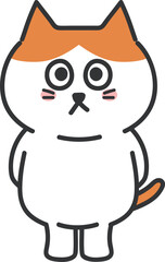 Orange tabby cartoon cat just looking on, vector illustration.