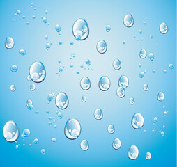 Water bubbles with reflection effect