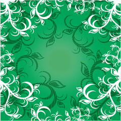 Summer Green Vector Background with white ornament