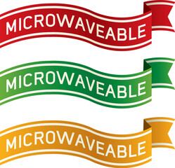 Microwaveable banners for food product packaging, print materials, and websites