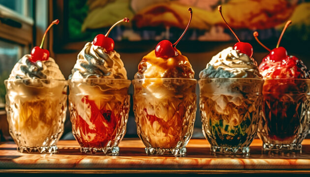 ice cream sundae, a sweet indulgence generated by AI