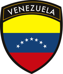 vector venezuela crest flag on withe background