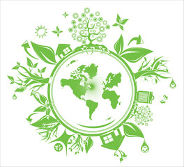 grunge fantasy globe and environment background