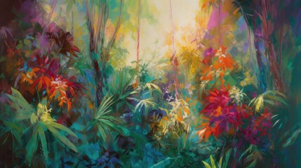 Obraz na płótnie Canvas Enchanting Blossoms: Vibrant Floral Delights in a Tropical Paradise