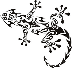 vector gecko tattoo isolated on withe background