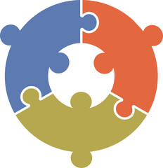 Infographic Pie Flow Chart Jigsaw Cycle Diagram 3 Sections