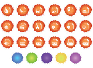 vector Document and File formats icons sun series