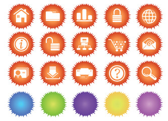 vector website and internet icons sun series