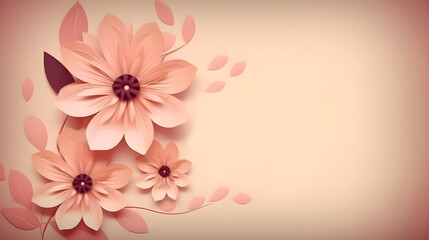 Fototapeta na wymiar Illustration of flower decoration as nature background and backdrop with some copy space good for invitation, greetings, wedding, valentine, or romantic love design element. Generative AI technology.