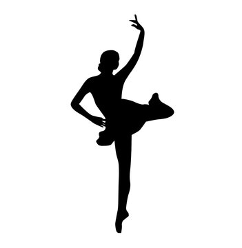 ballet dancers , vector illustration, black and white