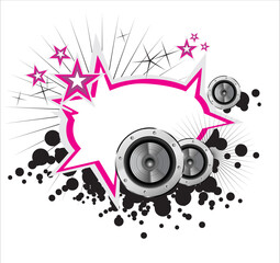 Abstract Music speakers frame grunge style