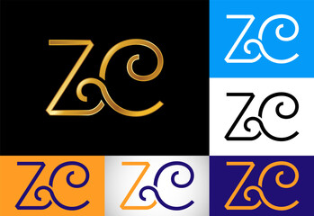 Initial Letter Z C Logo Design Vector. Graphic Alphabet Symbol For Corporate Business Identity