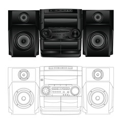 Vector isolated image of boombox.