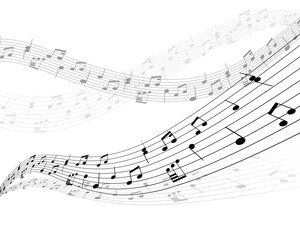 Fototapeta premium Musical notes stuff vector background for use in design