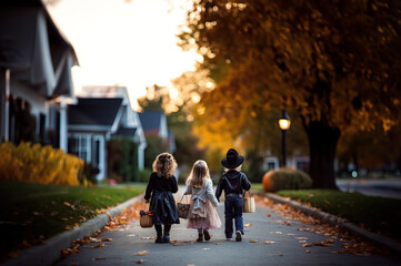 Trick or Treaters created with Generative AI technology