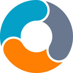 Infographic Pie Flow Chart Diagram with 3 Sections