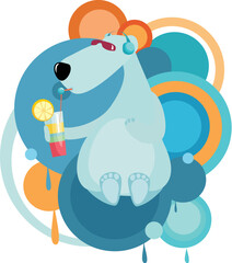 vector illustration of a funny bear