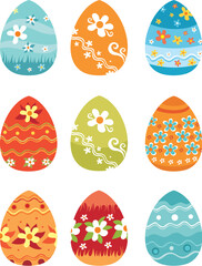 vector illustration with a decorative easter eggs