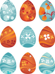 vector illustration with a decorative easter eggs