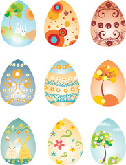 vector illustration with a decorative easter eggs