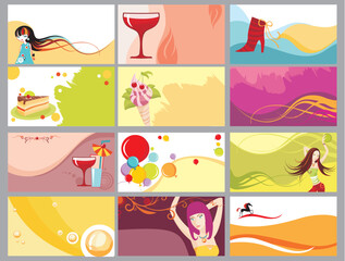 vector set of a business cards
