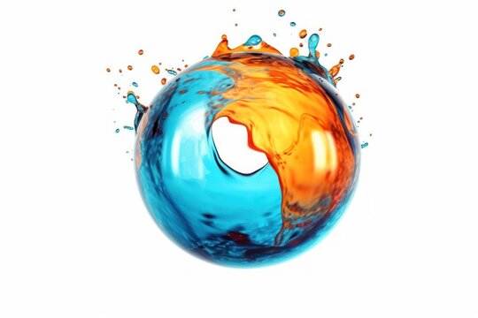 stock photo of water liquid splash in sphere shape photography Generative AI
