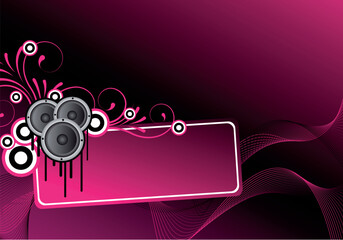 pink abstract disco text area with ornaments