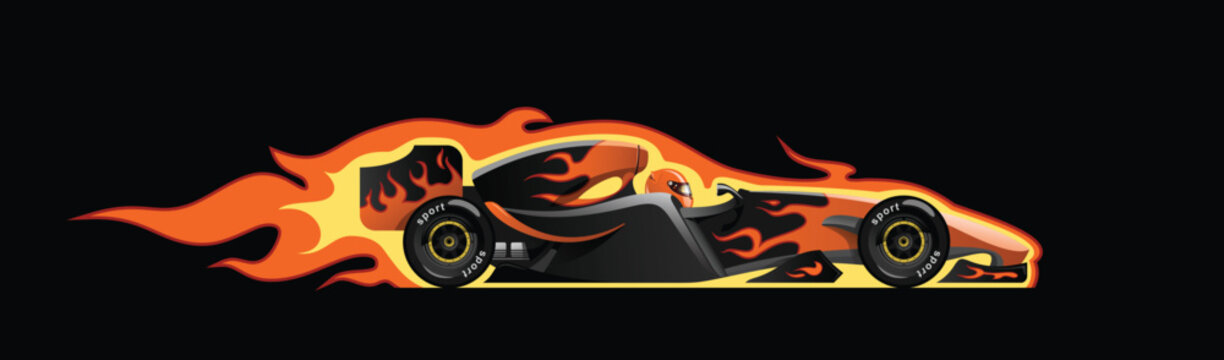 vector illustration of  formula 1. racing car