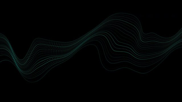 Sci-fi abstract minimal background with blue dotted curved wavy lines. Seamless looping technology futuristic motion design. Video animation Ultra HD 4K 3840x2160