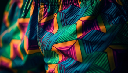 Vibrant colors and shapes in modern fashion generated by AI
