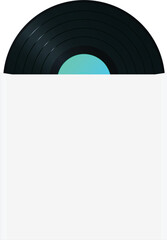 Gramophone record in sleeve (backside). High-detailed vector artwork.