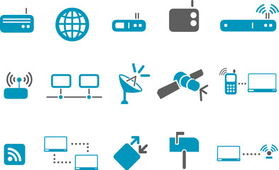 Vector icons pack - Blue Series, communication collection