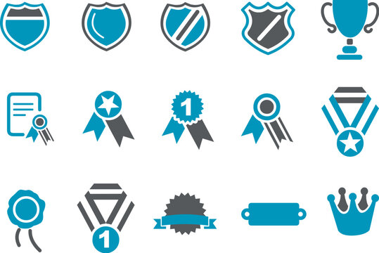 Vector icons pack - Blue Series, badges collection