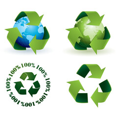 Fototapeta premium Global recycling icons. Please check my portfolio for more recycling illustrations.