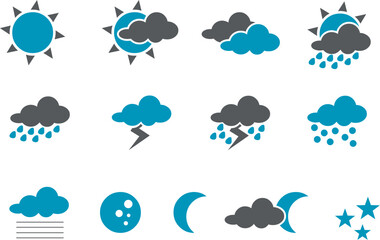Obraz premium Vector icons pack - Blue Series, weather collection