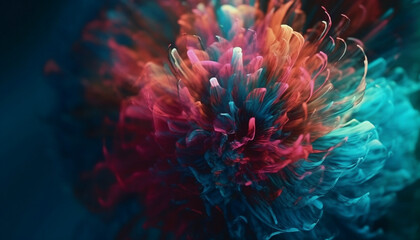 Vibrant colors flow in smooth underwater motion generated by AI