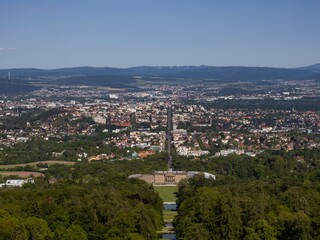 View of Kassel and Wilhelmshöhe Castle from the Bergpark