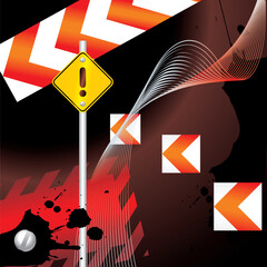 caution traffic sings background - vector illustration