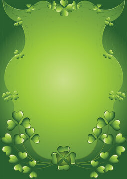 St Patricks Day on a green abstract background