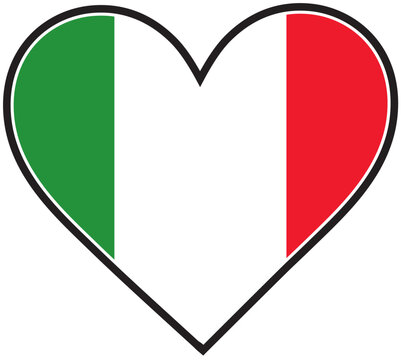 The Italian flag in the shape of a heart