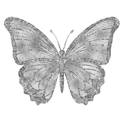 Silver Glitter Butterfly