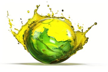 stock photo of yellow water mix green water liquid photography Generative AI