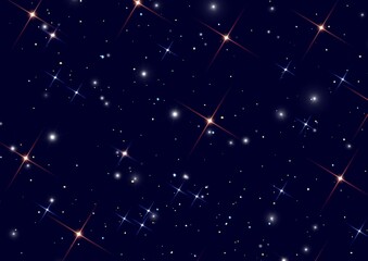 star background. Space stars, night sky constellations, background illustration © Olena